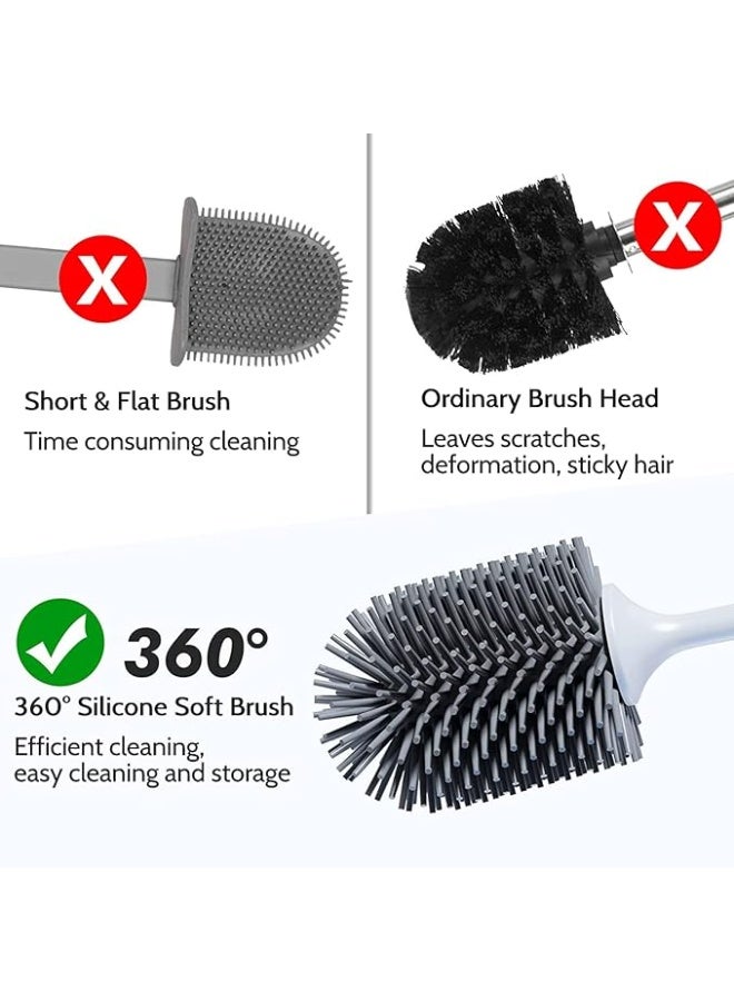 فرشاة تنظيف المرحاض من مونكان، فرشاة وحامل لحوض المرحاض، فرشاة حمام، فرشاة تنظيف المرحاض للحمام، فرشاة تنظيف أرضية وجدارية للمرحاض بدون حفر - Image 5